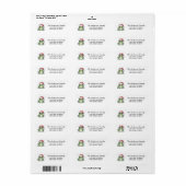 Schattigee kikker kerstmuts kerst terug adres etiket (Full Sheet)