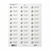Schattigee kikker kerstmuts kerst terug adres etiket (Full Sheet)