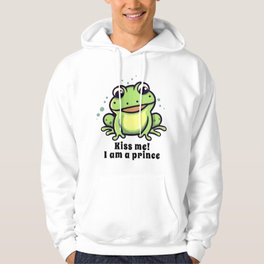 Schattigee kikker kus me hoodie (Voorkant)
