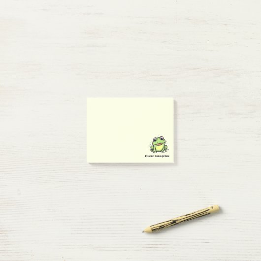 Schattigee kikker kus me post-it® notes (Op bureau)