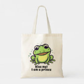 Schattigee kikker kus me tote bag (Achterkant)