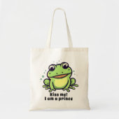 Schattigee kikker kus me tote bag (Voorkant)