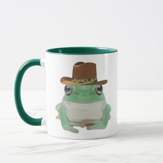 Schattigee kikker met cowboy Pet Mok (Links)