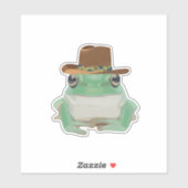 Schattigee kikker met cowboy Pet Sticker (Vel)
