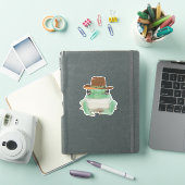 Schattigee kikker met cowboy Pet Sticker (iPad Cover)