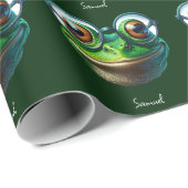 Schattigee kikker met een oversized bril cadeaupapier (Rol Hoek)