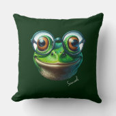 Schattigee kikker met een oversized bril kussen (Voorkant)