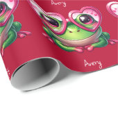 Schattigee kikker met een oversized hartbril cadeaupapier (Rol Hoek)