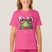 Schattigee kikker met een oversized hartbril t-shirt (Voorkant)