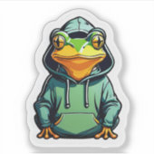 Schattigee kikker met hoodie sticker (Voorkant)