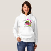 Schattigee kikker of Toad Pun op Pink Flowers Hoodie (Voorkant volledig)