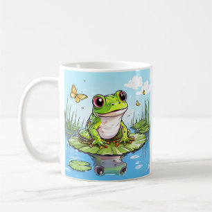Schattigee kikker op een Lily Pad Schattige gepers Koffiemok