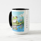 Schattigee kikker op een Lily Pad Schattige gepers Mok (Voorkant links)