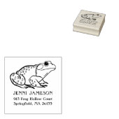 Schattigee kikker retouradres Rubberen stempel (Gestempeld)