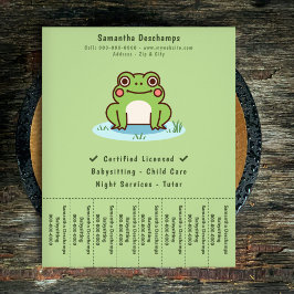 Schattigee kikker scheur van strips flyer