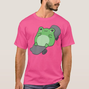 Schattigee kikker skateboarden Kawaii Cottagecore T-shirt