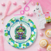 Schattigee kikker thema jongen verjaardag jongen f papieren bordje (Feest)