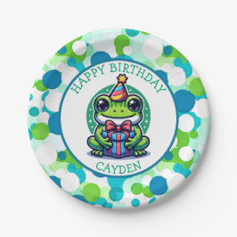 Schattigee kikker thema jongen verjaardag jongen papieren bordje