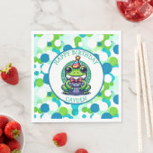 Schattigee kikker thema jongen verjaardag jongen servet (Insitu)