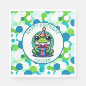 Schattigee kikker thema jongen verjaardag jongen servet (Voorkant)