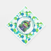 Schattigee kikker thema jongen verjaardag jongen servet (Hoek)