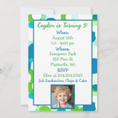 Schattigee kikker thema jongen verjaardagsfeestje kaart (Achterkant)