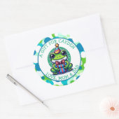 Schattigee kikker thema jongen verjaardagsfeestje ronde sticker (Envelop)
