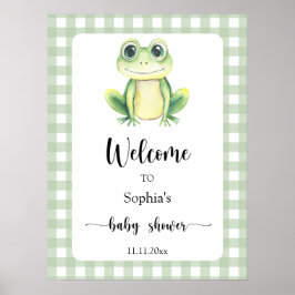 Schattigee kikker - Welkom baby shower Poster