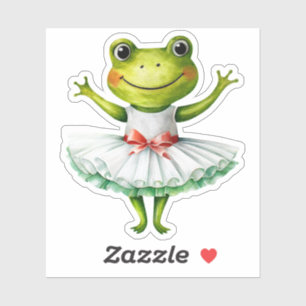 Schattigee kikkerballerina dansballet. sticker