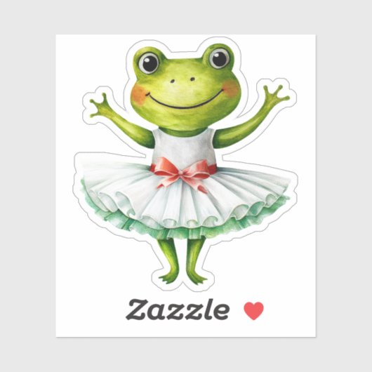 Schattigee kikkerballerina dansballet. sticker (Vel)