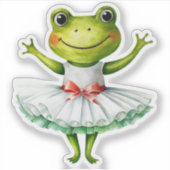 Schattigee kikkerballerina dansballet. sticker (Voorkant)