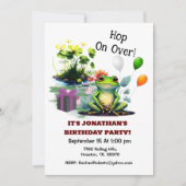 Schattigee kikkerhoop op over verjaardagsfeestje kaart (Voorkant)