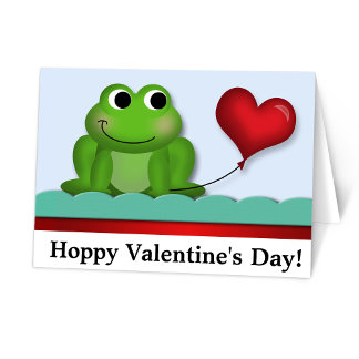 Schattigee kikkerhoopachtige Valentijnsdag Feestdagen Kaart