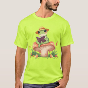 Schattigee kikkerillustratie - Forest Reading Scen T-shirt