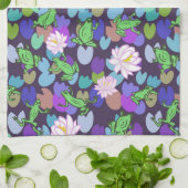 Schattigee kikkerkunst keukenhanddoek (Gevouwen)