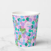 Schattigee kikkerkunst papieren bekers met roze ac (Achterkant)