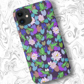 Schattigee kikkerkunst stijlvol groen paarse Case-Mate iPhone case