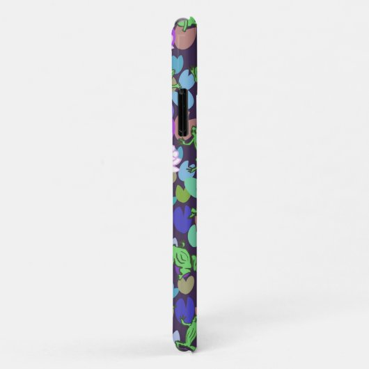 Schattigee kikkerkunst stijlvol groen paarse Case-Mate iPhone case (Achterkant/rechts)