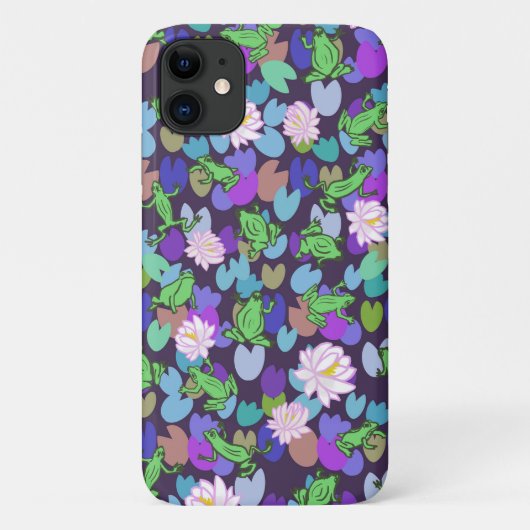 Schattigee kikkerkunst stijlvol groen paarse Case-Mate iPhone case (Achterkant)