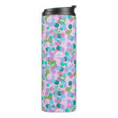 Schattigee kikkerkunsttumbler met roze achtergrond thermosbeker (Gedraaid links)