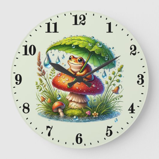 Schattigee kikkerliefhebber paddenstoel grote klok (Voorkant)