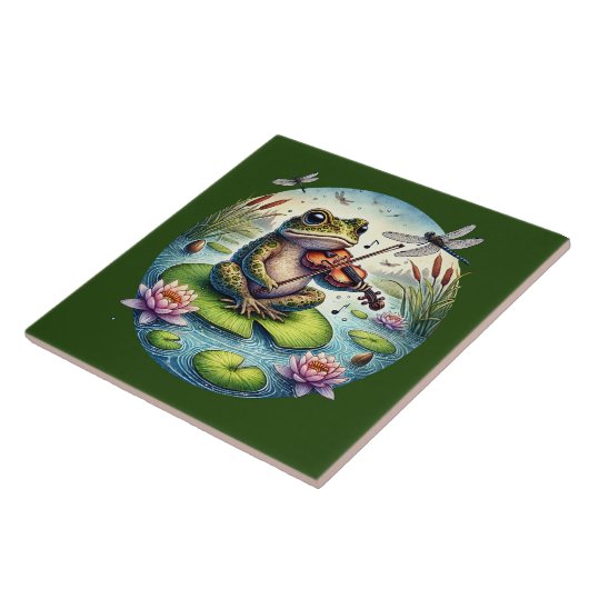 Schattigee kikkerliefhebber tegeltje (Zijkant)