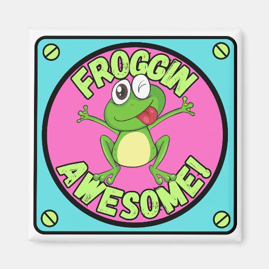 Schattigee kikkermagneet Froggin Geweldige Diereng Magneet (Voorkant)