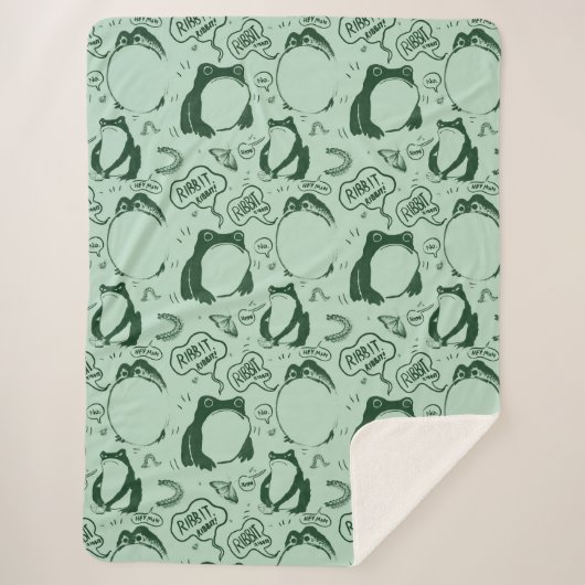Schattigee kikkermantel - Sad Frogs -  Japans Sherpa Deken (Voorkant)