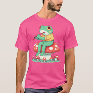Schattigee kikkerpaddenstoel die fluit speelt t-shirt