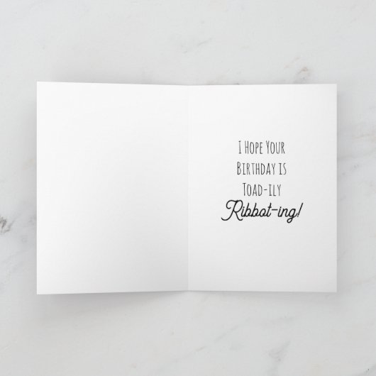 Schattigee kikkerprei met thema verjaardag kaart (Binnen)