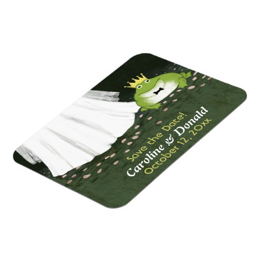 Schattigee kikkerprins humoristische bruiloft Save Magneet (Linkerzijde)