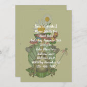 Schattigee kikkerprinses op troonfeest kaart (Voorkant / Achterkant)