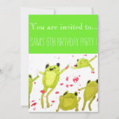 Schattigee kikkers Jongens verjaardagsfeestje Kaart (Voorkant)