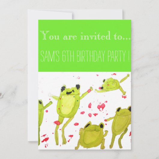 Schattigee kikkers Jongens verjaardagsfeestje Kaart (Voorkant)